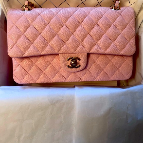 CHANEL Handbags - Chanel Sakura pink brand new medium flap. Full set just purchased fro the UK.
